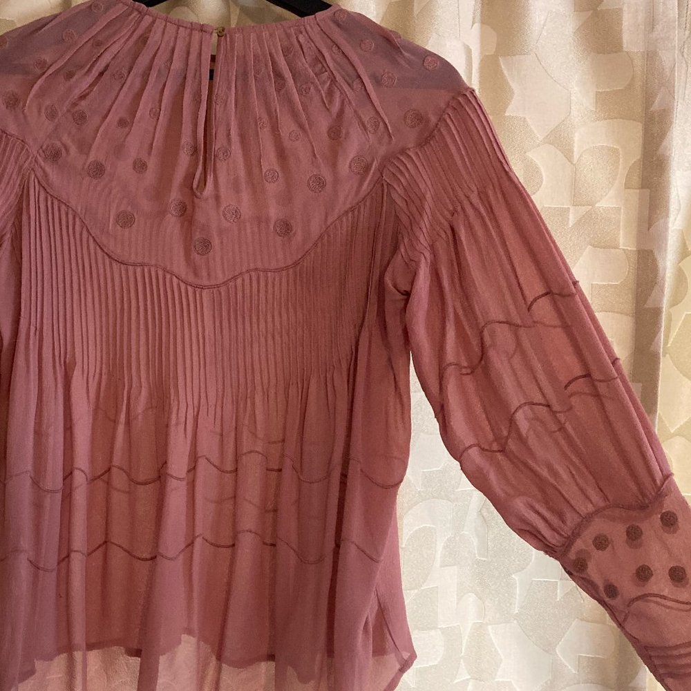 Ulla Johnson Silk Semi-Sheer Blouse